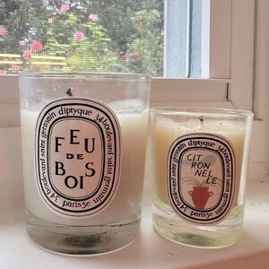 DIPTYQUE feu du bois small candle (plus FREE citronelle mini candle)